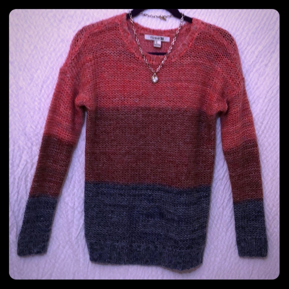Snuggly soft color block sweater from forever 21
